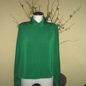 Alexandria petite vintage green blouse